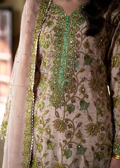 Embroidered Charmuse Pakistani Wedding Suit Online in KSA Riyadh Saudi Arabia Oman Bahrain Qatar