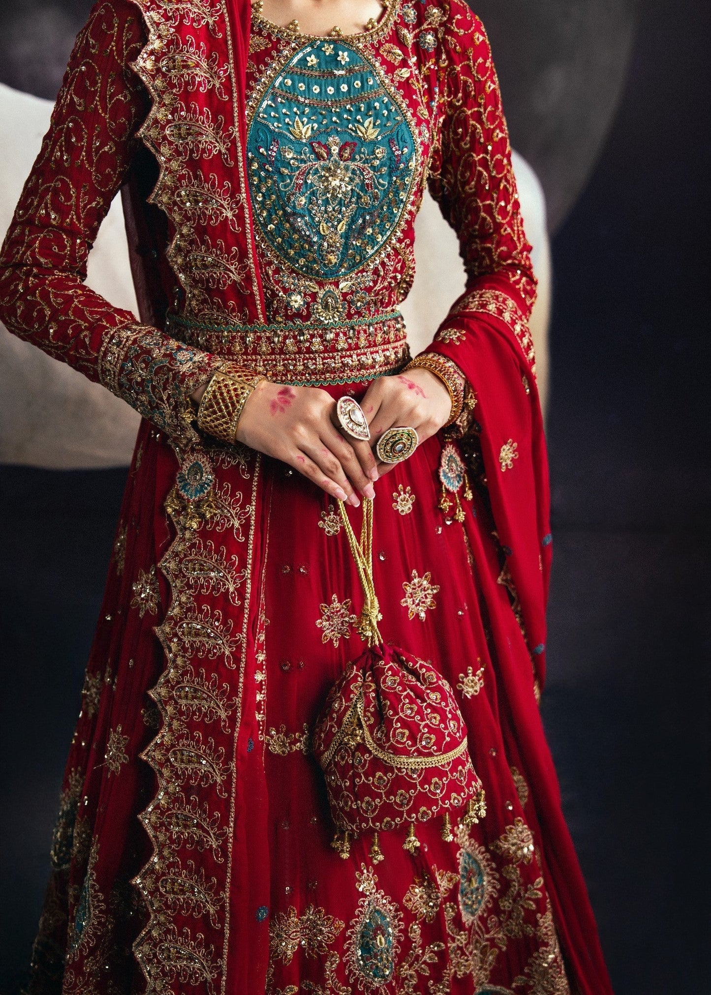 Embroidered Chiffon Cherry Red Salwar Suit Online in Sri Lanka India Australia