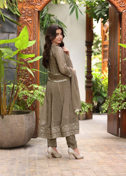 Embroidered Chiffon Flared Pishwas for Kids Online in Sri Lanka India Australia