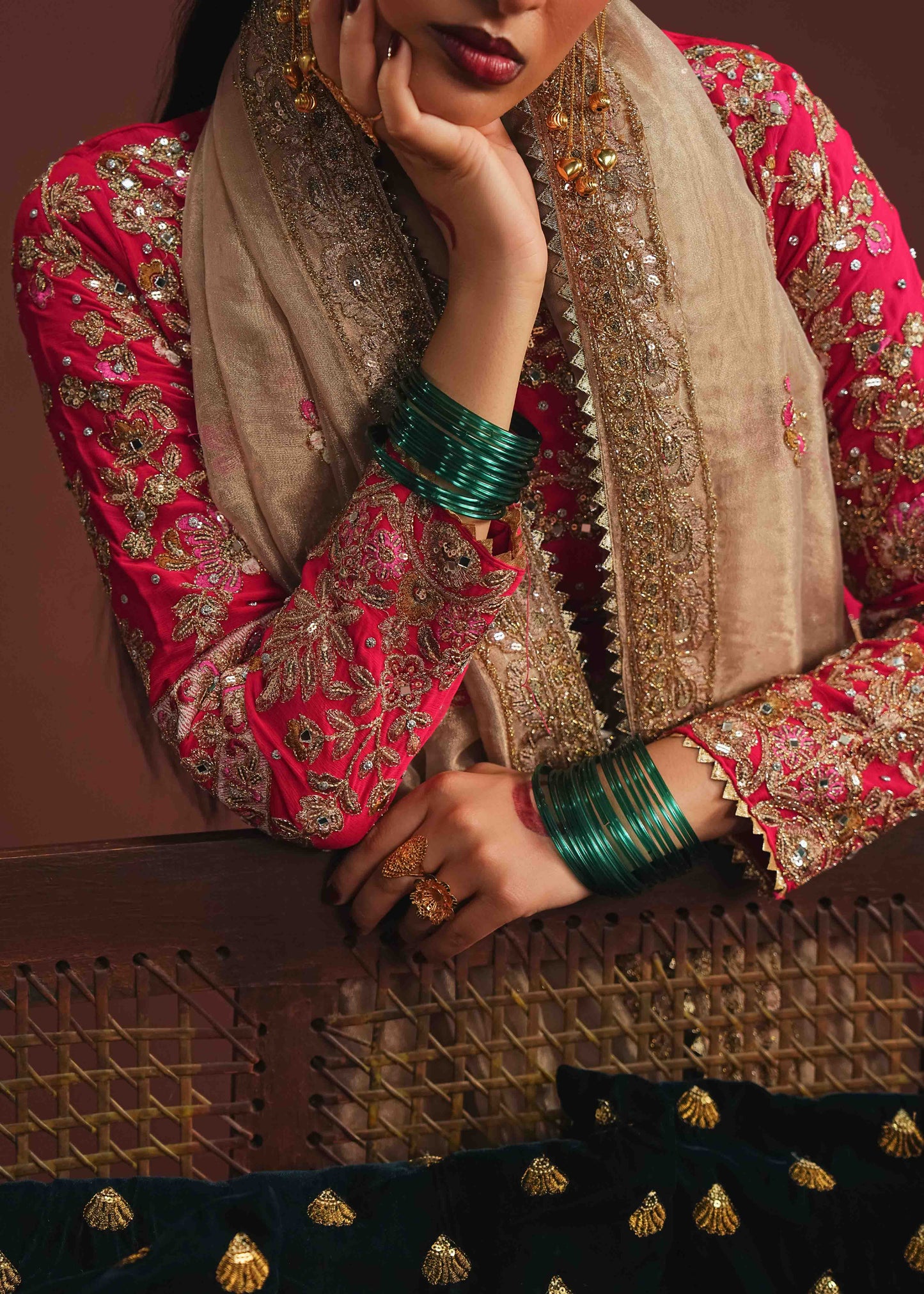 Embroidered Chiffon Hot Pink Pakistani Outfit Online in Dubai DXB UAE Abudhabi Meena Bazaar