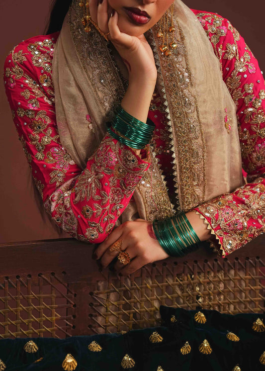 Embroidered Chiffon Hot Pink Pakistani Outfit Online in Dubai DXB UAE Abudhabi Meena Bazaar
