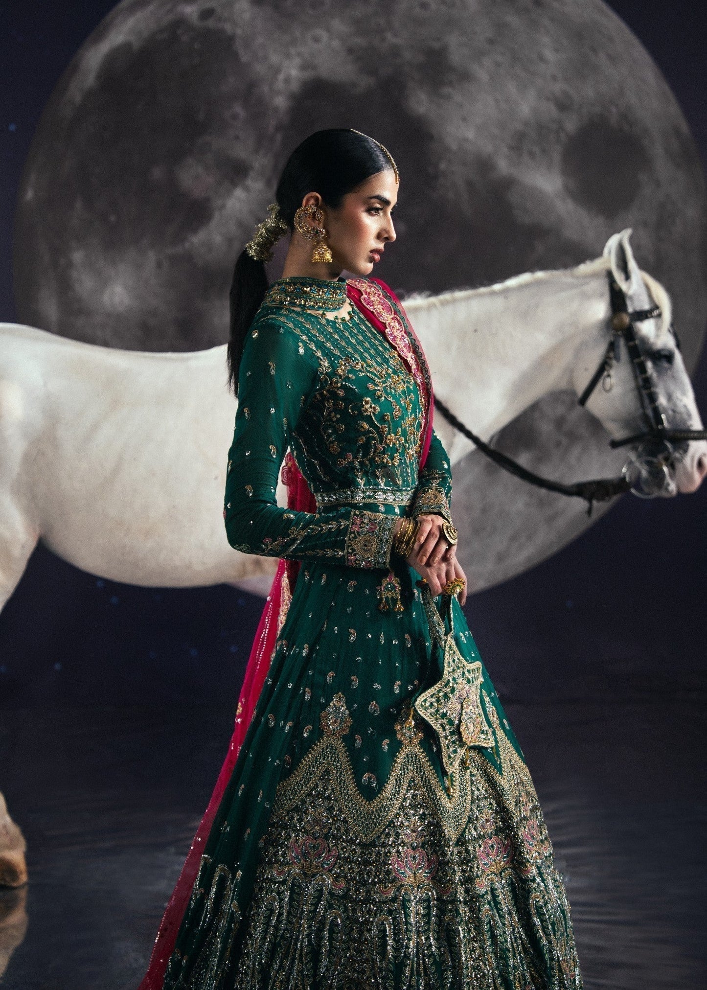 Embroidered Chiffon Kattan Silk Trouser Suit Online in Sri Lanka India Australia