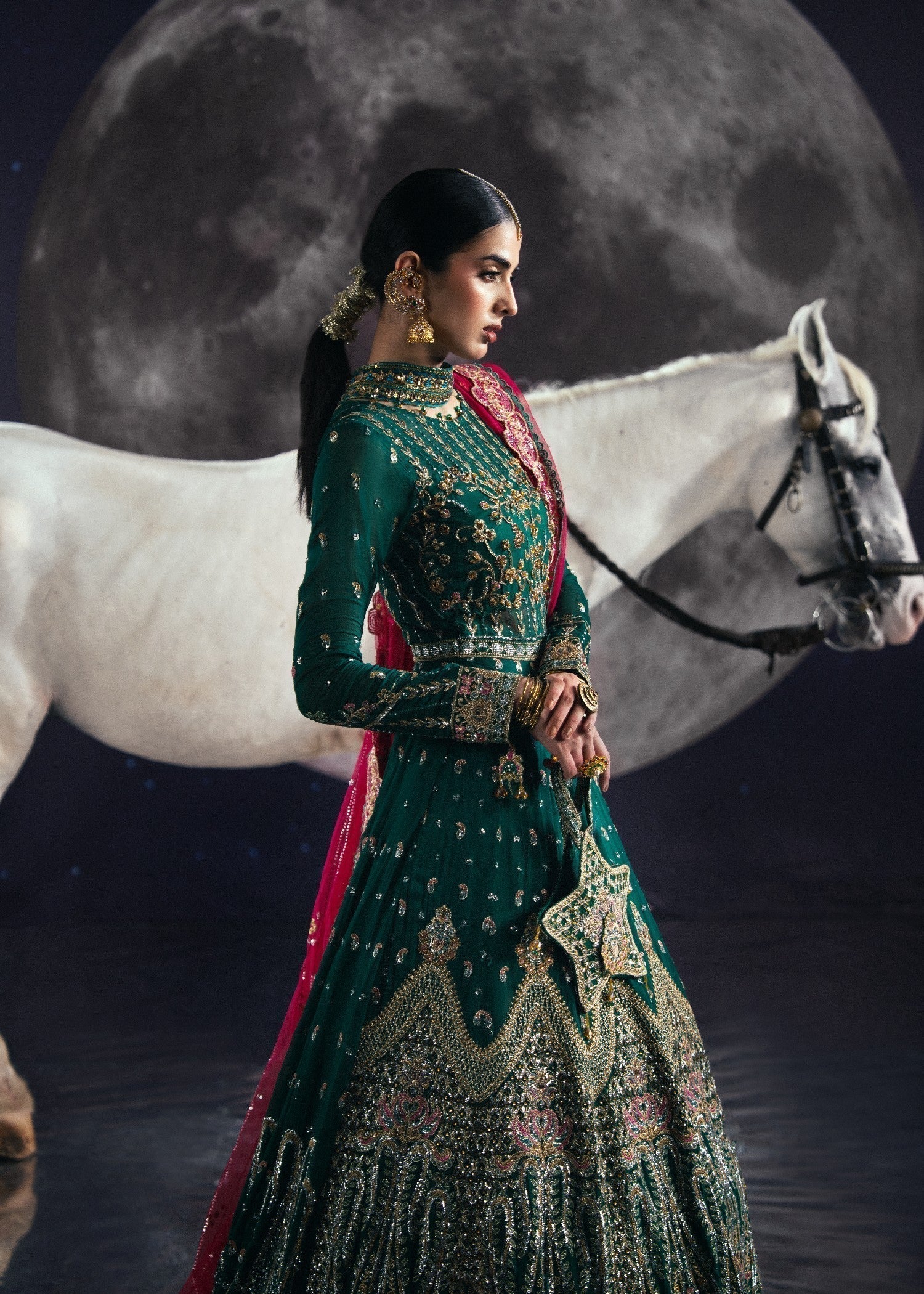 Embroidered Chiffon Kattan Silk Trouser Suit Online in Sri Lanka India Australia