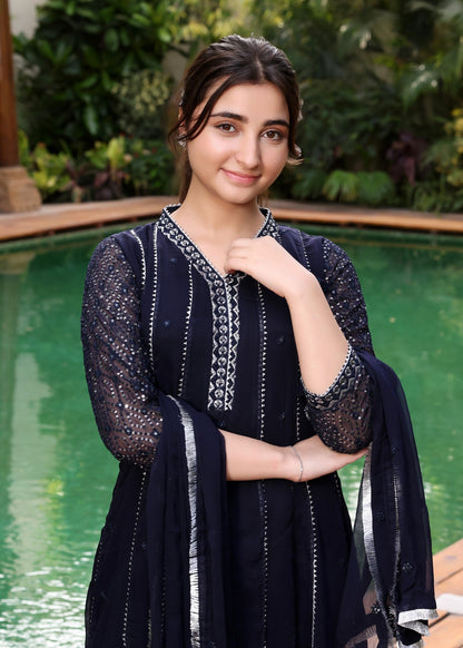 Embroidered Chiffon Kids 3 Piece Suit Online in Sri Lanka India Australia