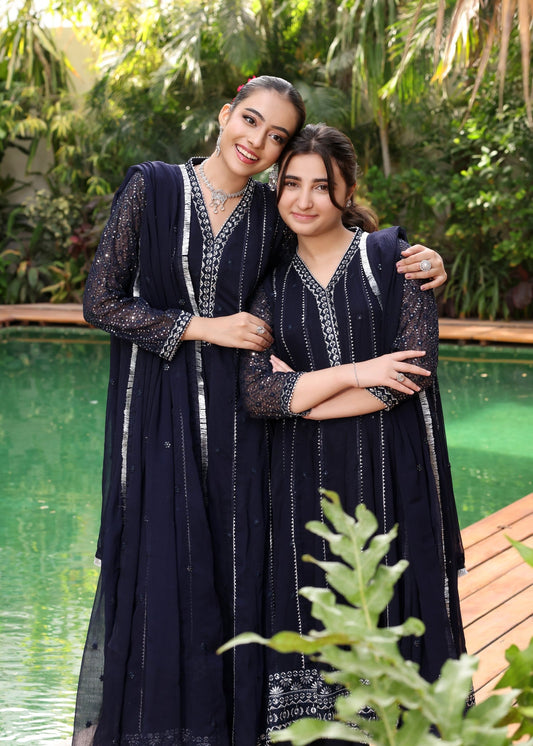 Embroidered Chiffon Kids Partywear Suit Online in Sri Lanka India Australia