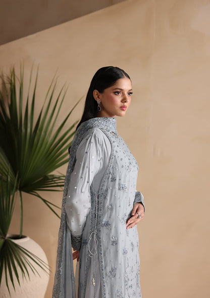 Embroidered Chiffon Long Kurta Suit Online in KSA Riyadh Saudi Arabia Oman Bahrain Qatar