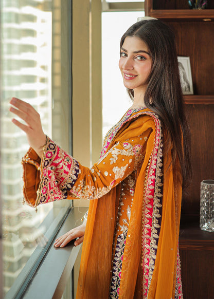 Embroidered Chiffon Long Kurta with Plazo Online in Sri Lanka India Australia