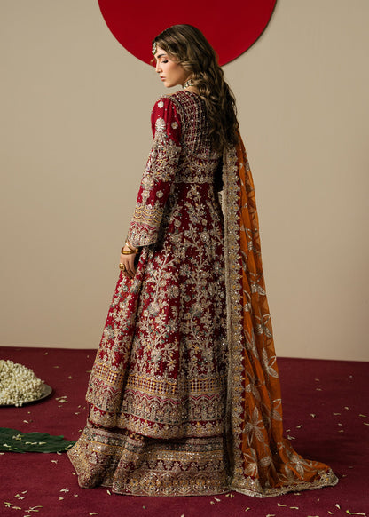 Embroidered Chiffon Maroon Anarkali Lehenga Online in Sri Lanka India Australia