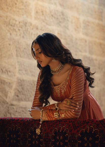 Embroidered Chiffon Partywear Kurta Set Online in Sri Lanka India Australia