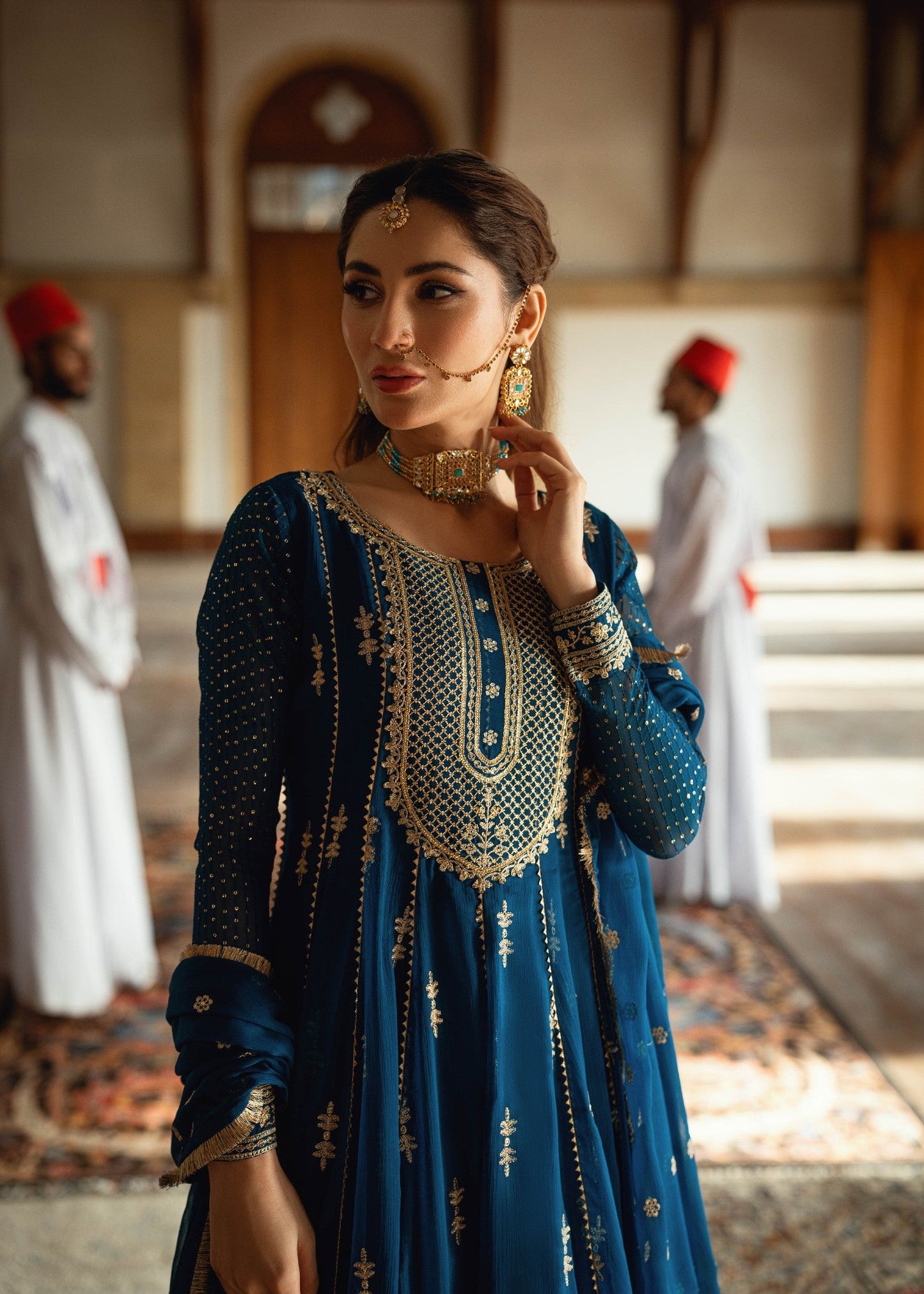 Embroidered Chiffon Partywear Maxi Online in Dubai DXB UAE Abudhabi Meena Bazaar