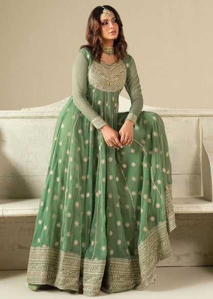 Embroidered Chiffon Partywear Suit for Women Online in Dubai UAE Abudhabi Ajman Sharjah
