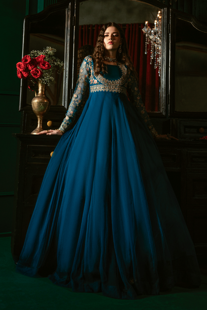 Embroidered Chiffon Pishwas Salwar Kameez Online in UK USA Canada