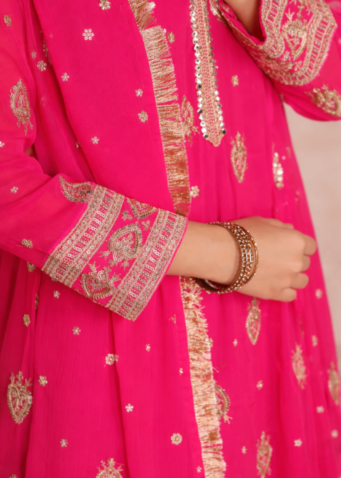 Embroidered Chiffon Pishwas Set for Girls Online in Sri Lanka India Australia