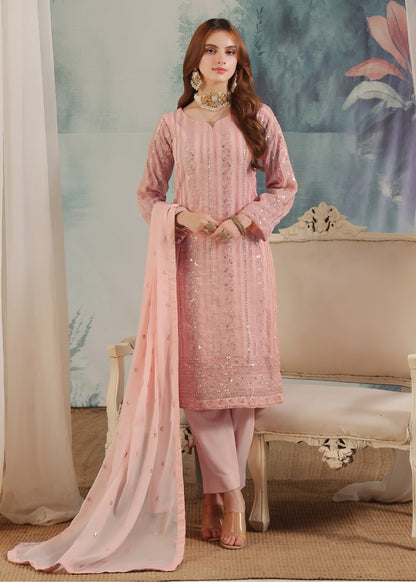 Embroidered Chiffon Straight Cut Kurta Set Online in Sri Lanka India Australia