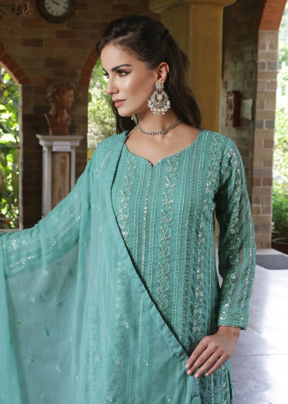 Embroidered Chiffon Straight Cut Kurta with Trouser Online in Dubai DXB UAE Abudhabi Meena Bazaar