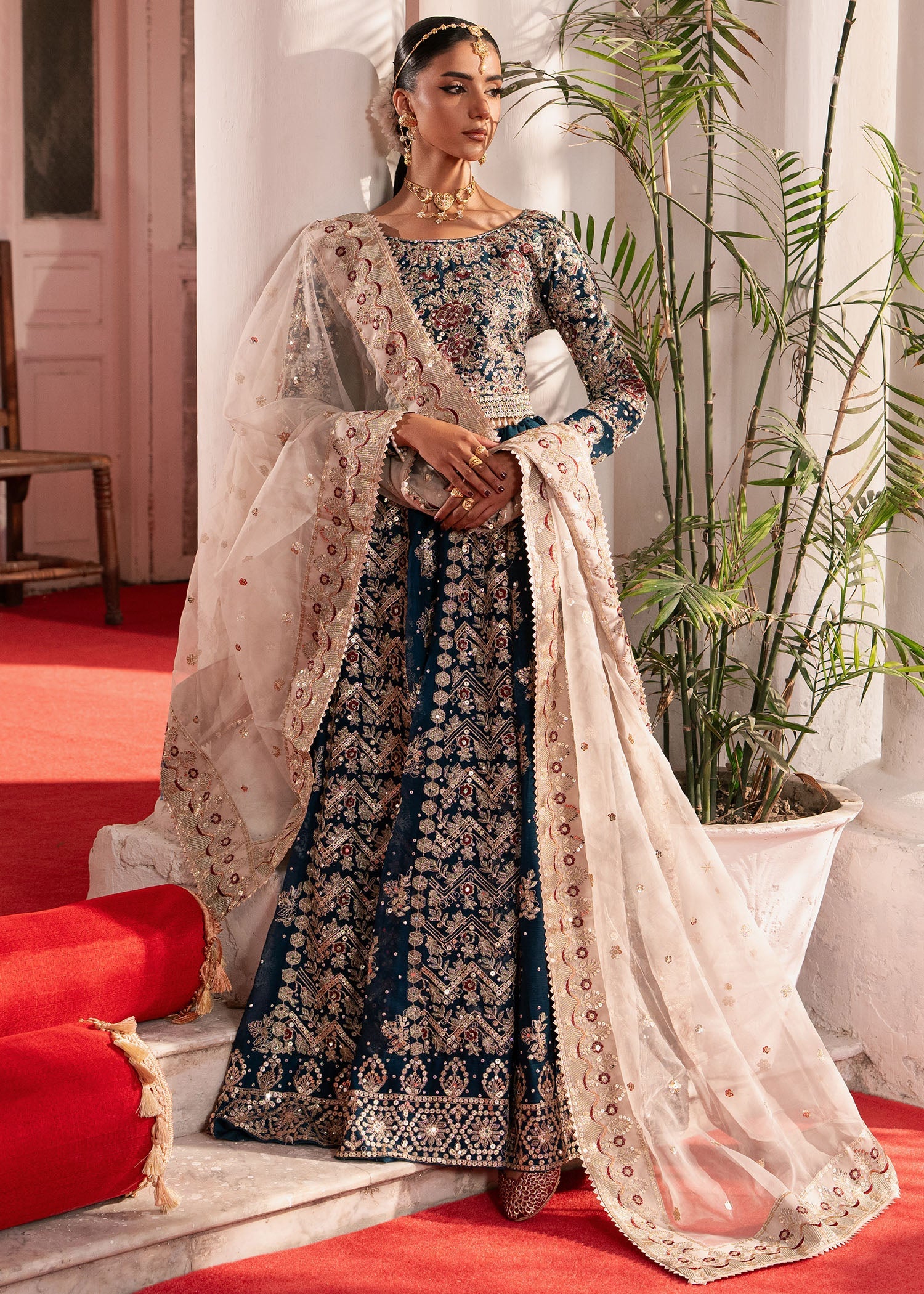 Embroidered Chiffon Three Piece Suit Online in Sri Lanka India Australia