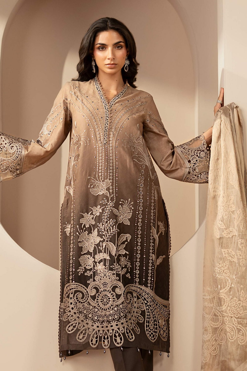 Embroidered Chikankari Lawn Unstitched Salwar Kameez Online in KSA Riyadh Saudi Arabia Oman Bahrain Qatar