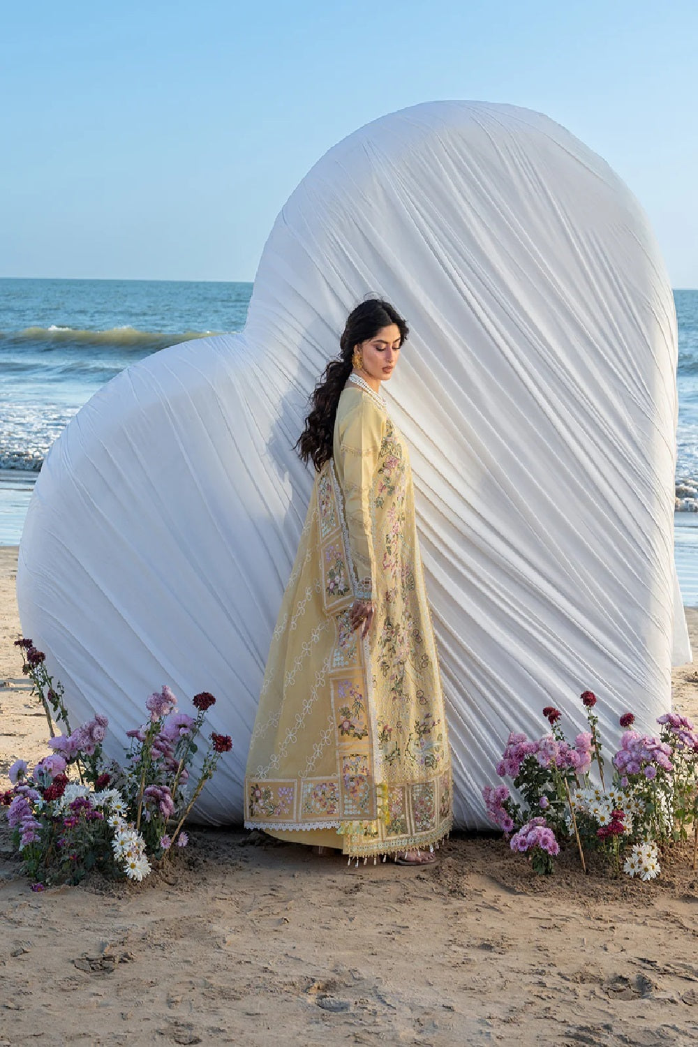 Embroidered Chikankari Lime Lawn Salwar Kameez Online in KSA Riyadh Saudi Arabia Oman Bahrain Qatar