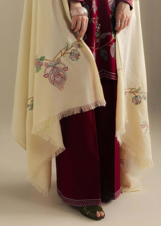 Embroidered Claret Dhanak Kurta Pajama Online in UK USA Canada