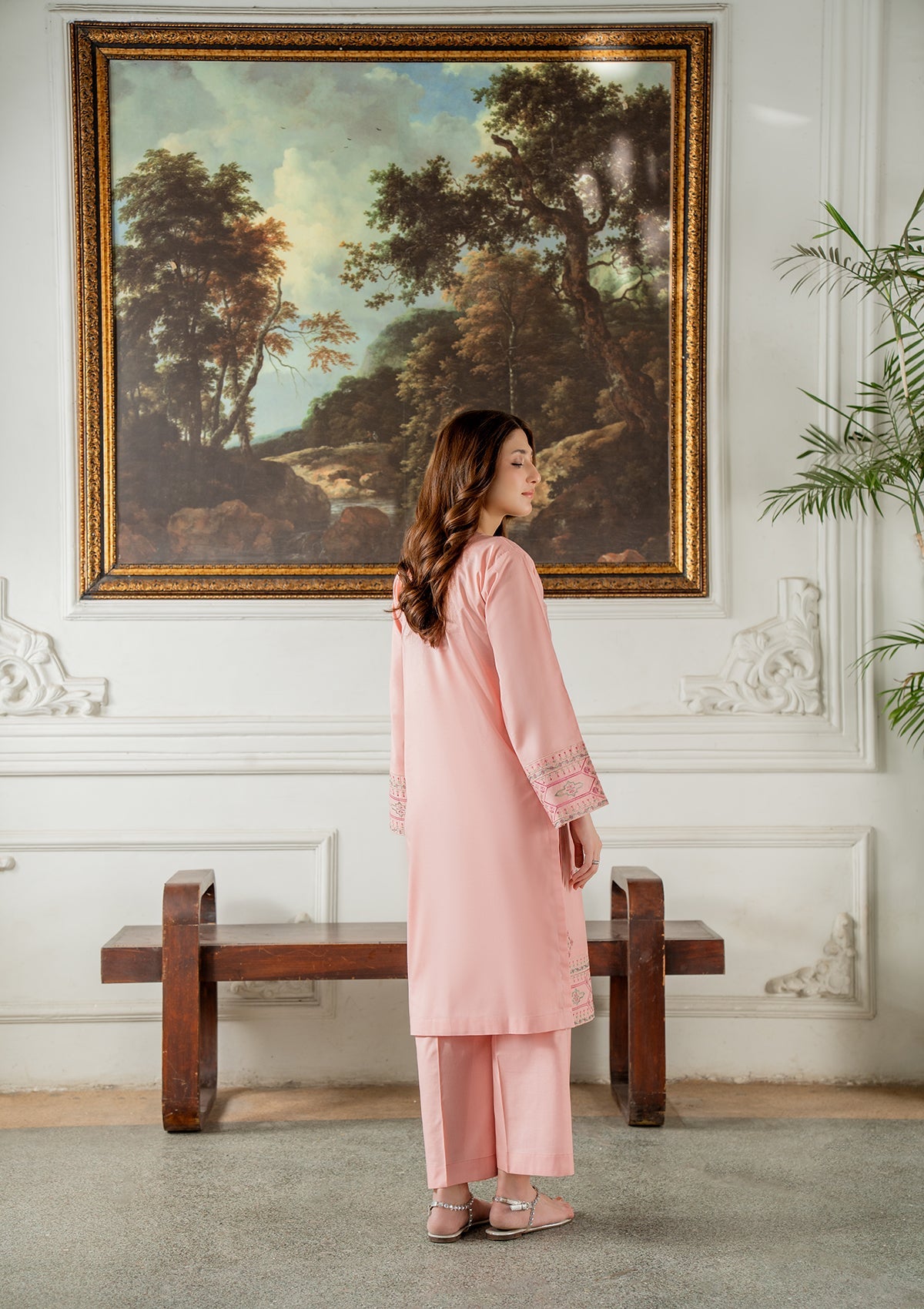 Embroidered Cotton Blush Pink Pakistani Suit Online in Sri Lanka India Australia