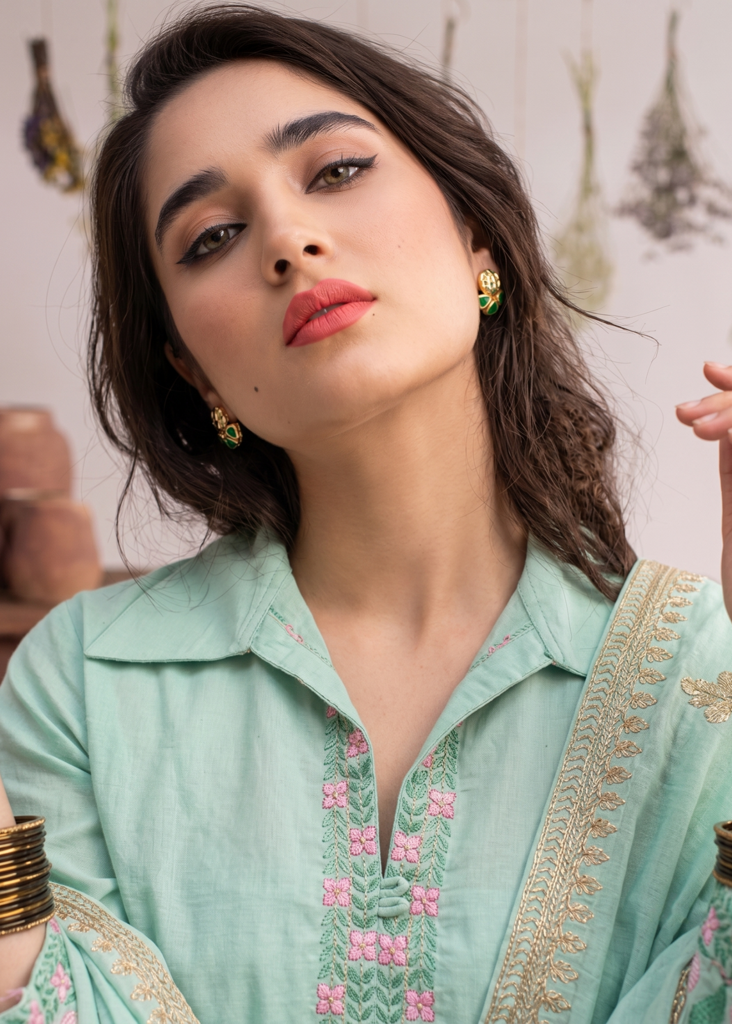 Embroidered Cotton Festive Wear Suit Online in Sri Lanka India Australia