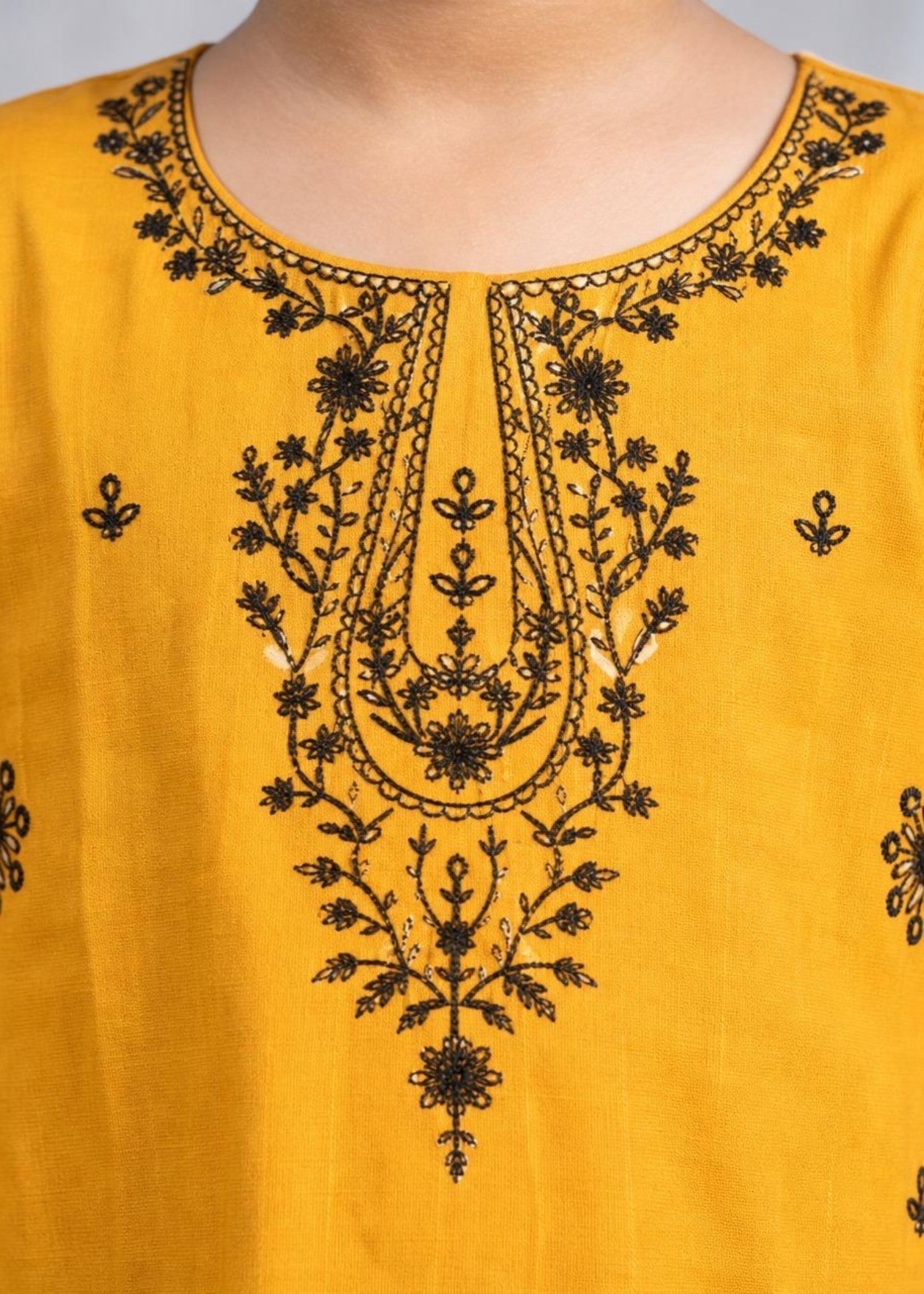 Embroidered Cotton Jacquard Kurta Set for Girls Online in UK USA Canada