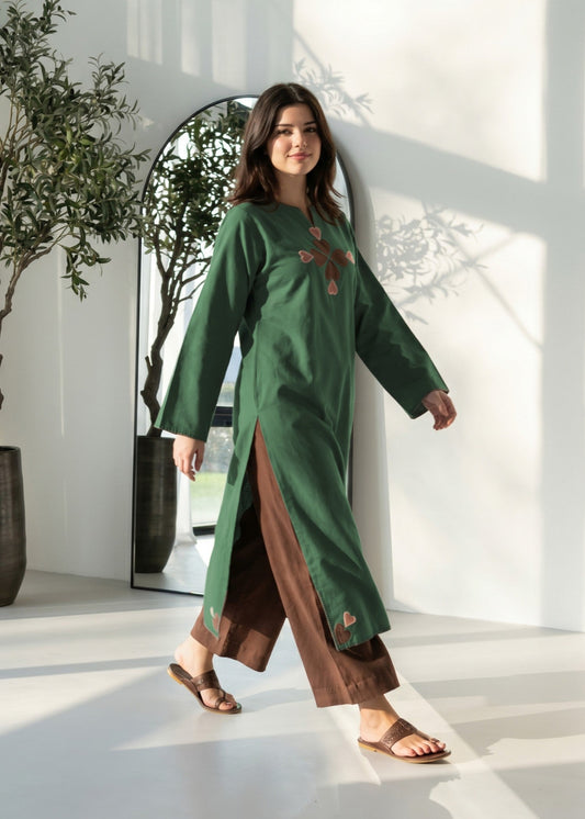 Embroidered Cotton Kurta Set for Women Online in Dubai DXB UAE Abudhabi Meena Bazaar