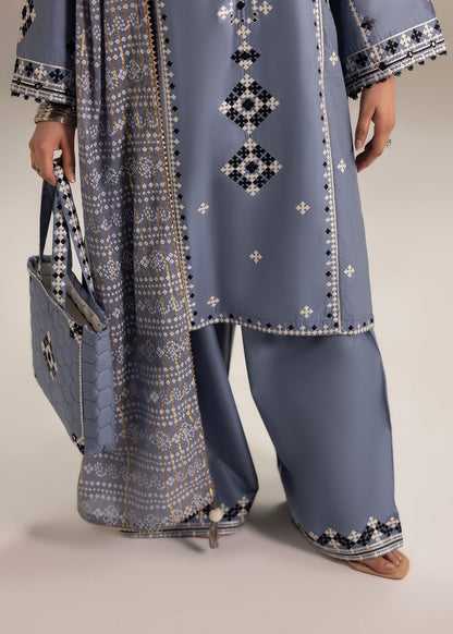 Embroidered Cotton Kurta with Zari Dupatta Online in KSA Riyadh Saudi Arabia Oman Bahrain Qatar
