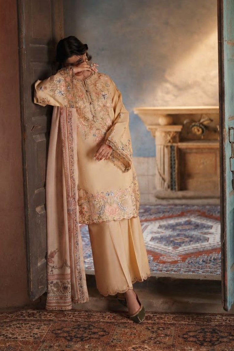Embroidered Cotton Lawn 3PC Suit Online in Dubai UAE Abudhabi Ajman Sharjah