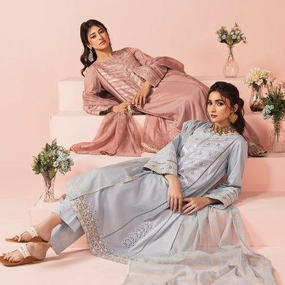 Embroidered Cotton Shalwar Kameez Blue Grey Online in KSA Riyadh Saudi Arabia Oman Bahrain Qatar