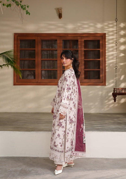 Embroidered Cream Lawn Pakistani Suit Online in Dubai DXB UAE Abudhabi Meena Bazaar