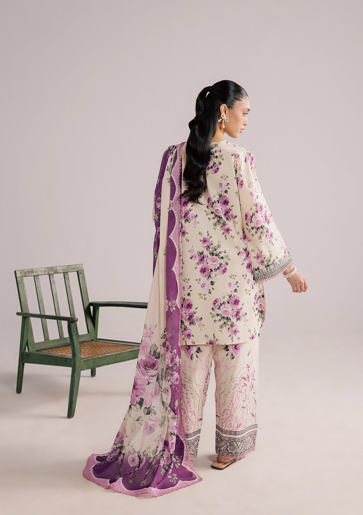 Embroidered Cream Lawn Straight Kurta Suit Online in Sri Lanka India Australia