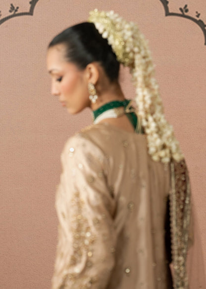 Embroidered Cream Organza Wedding Gharara Online in Dubai UAE Abudhabi Ajman Sharjah