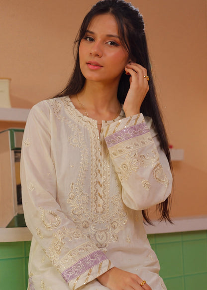 Embroidered Cream Shalwar Kameez Online in UK USA Canada