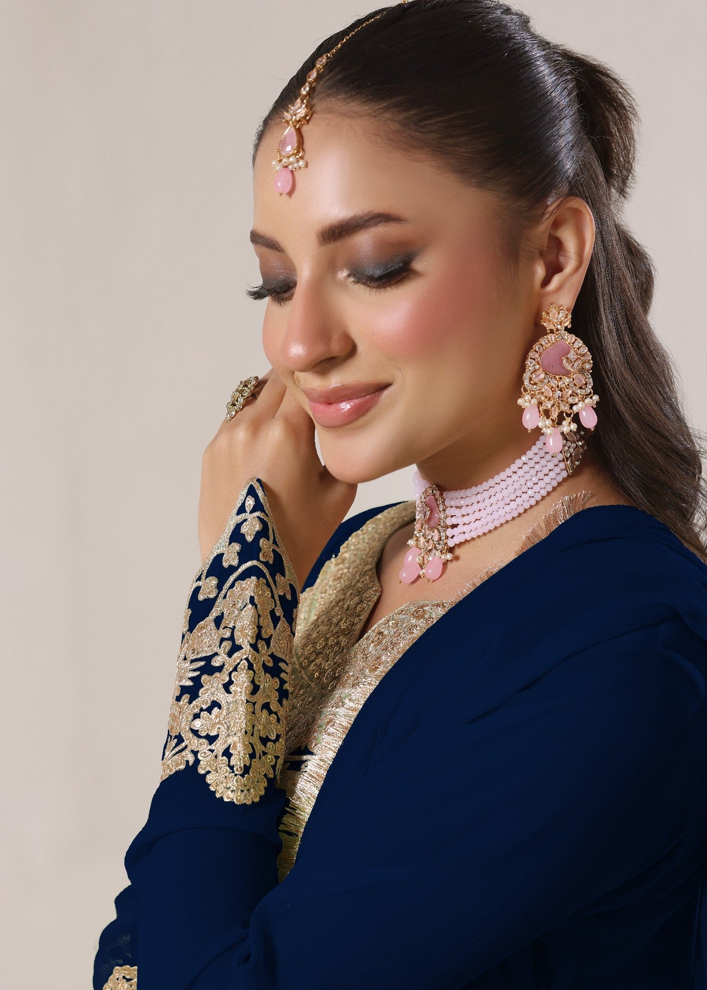 Embroidered Dark Green Chiffon Flared Pishwas Salwar Kameez Online in KSA Riyadh Saudi Arabia Oman Bahrain Qatar