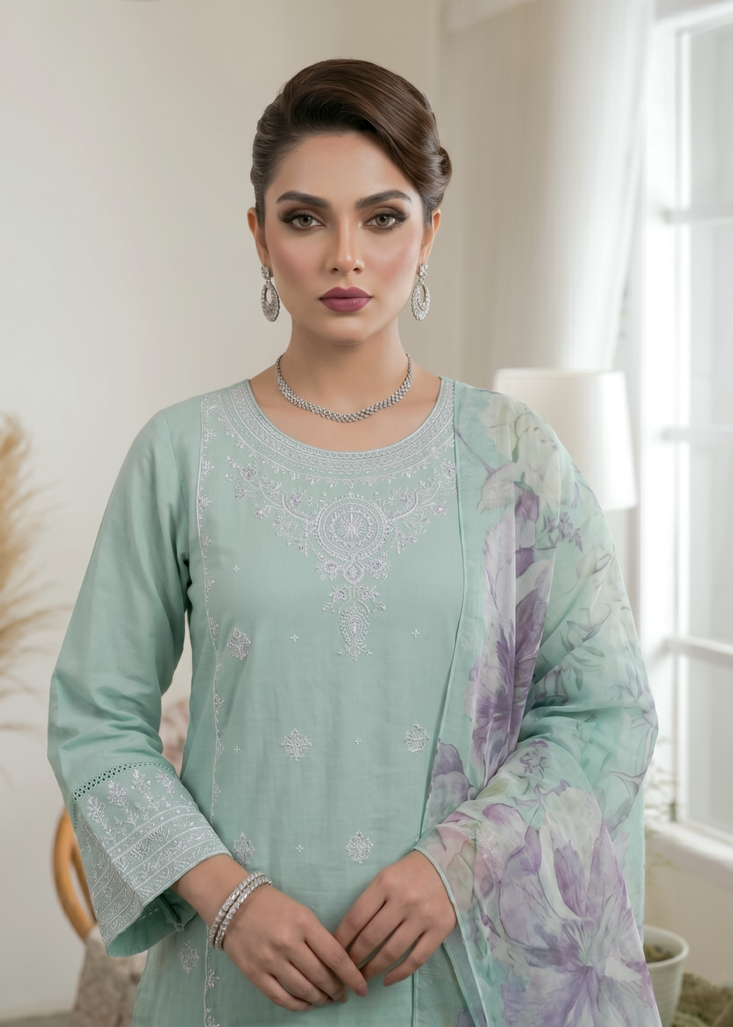 Embroidered Farshi Shalwar Suit Online in Dubai DXB UAE Abudhabi Meena Bazaar
