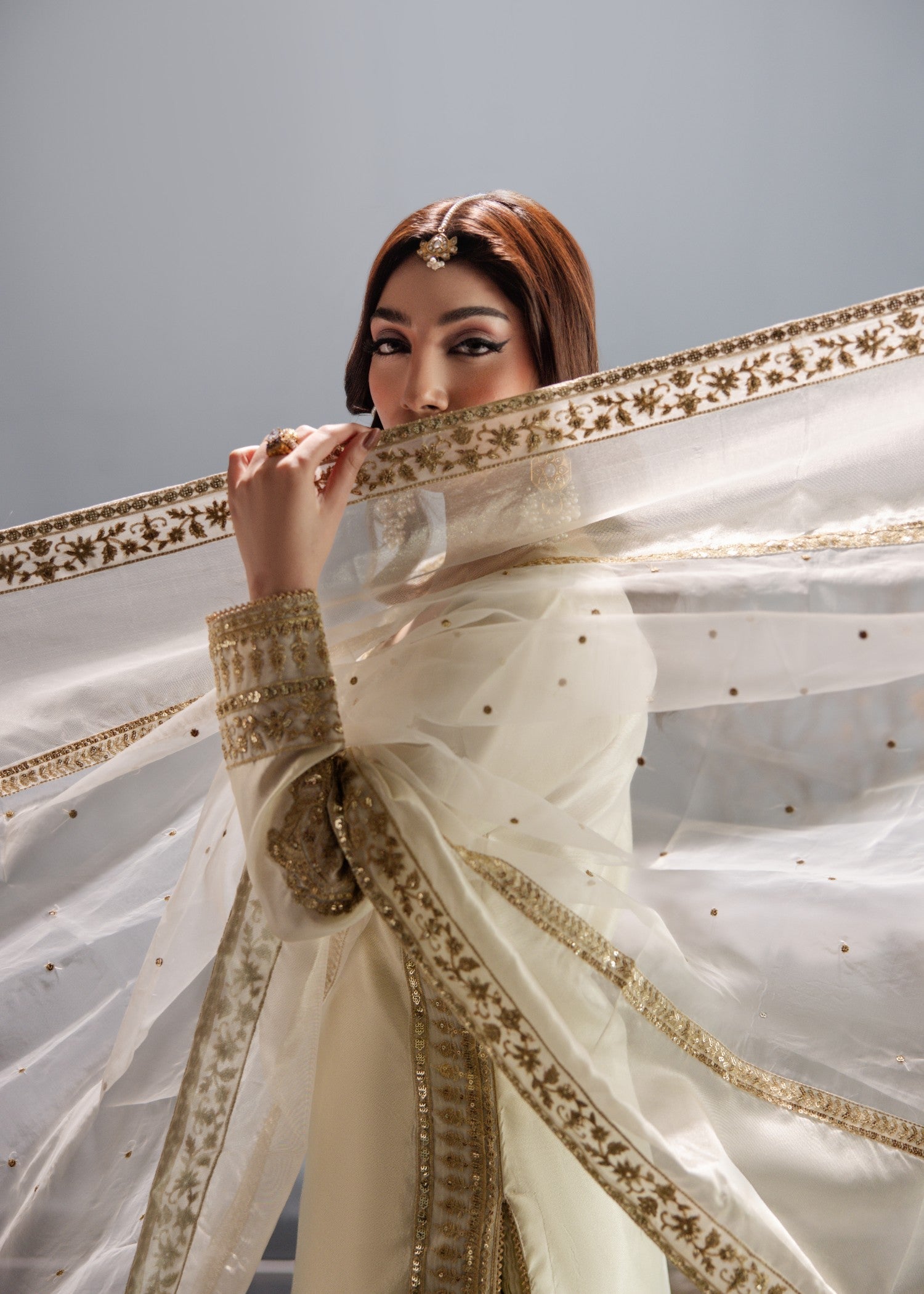 Embroidered Gold Tissue Party Wear Kurti Set Online in Dubai DXB UAE Abudhabi Meena Bazaar