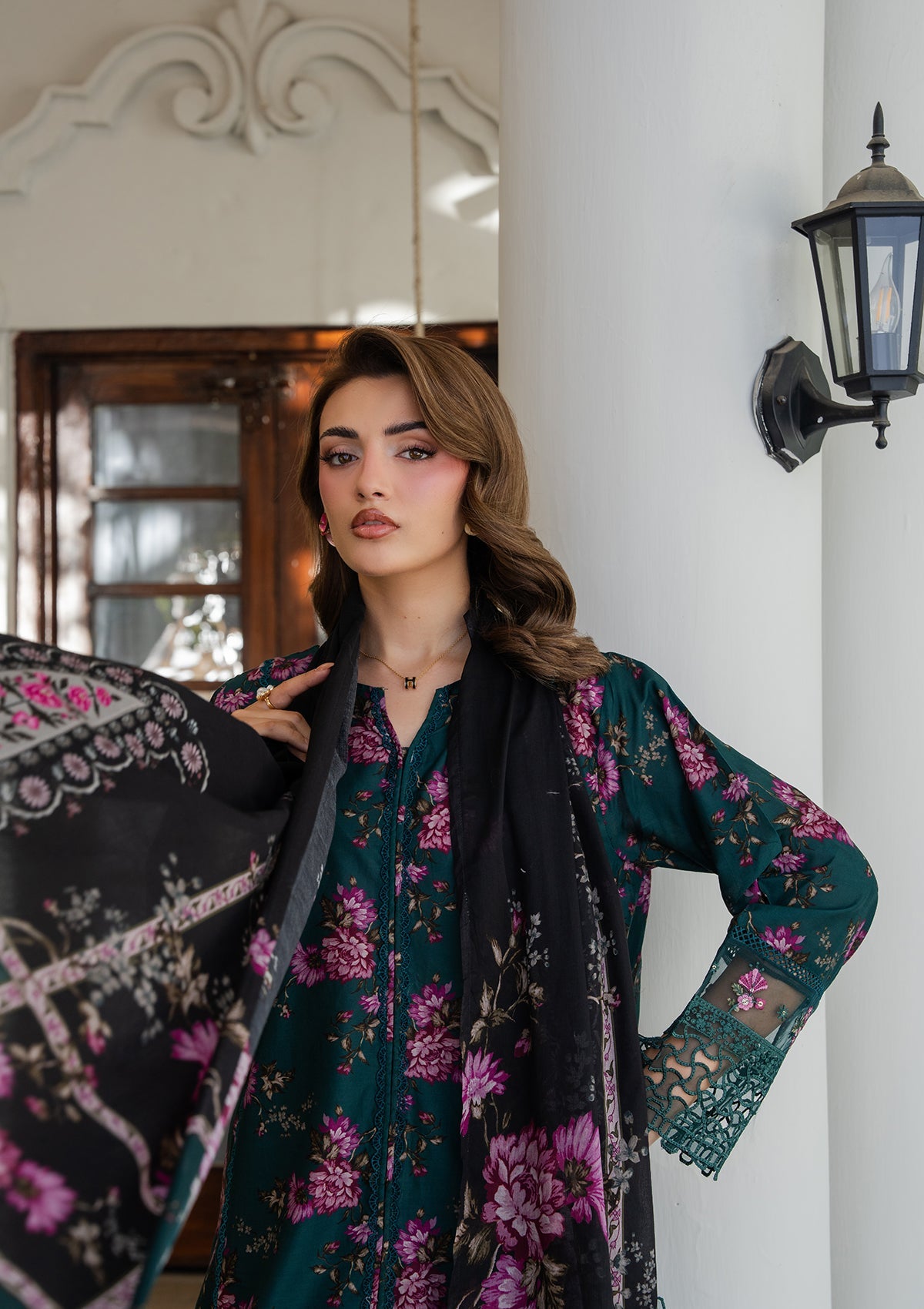 Embroidered Green Lawn Salwar Kameez Online in KSA Riyadh Saudi Arabia Oman Bahrain Qatar