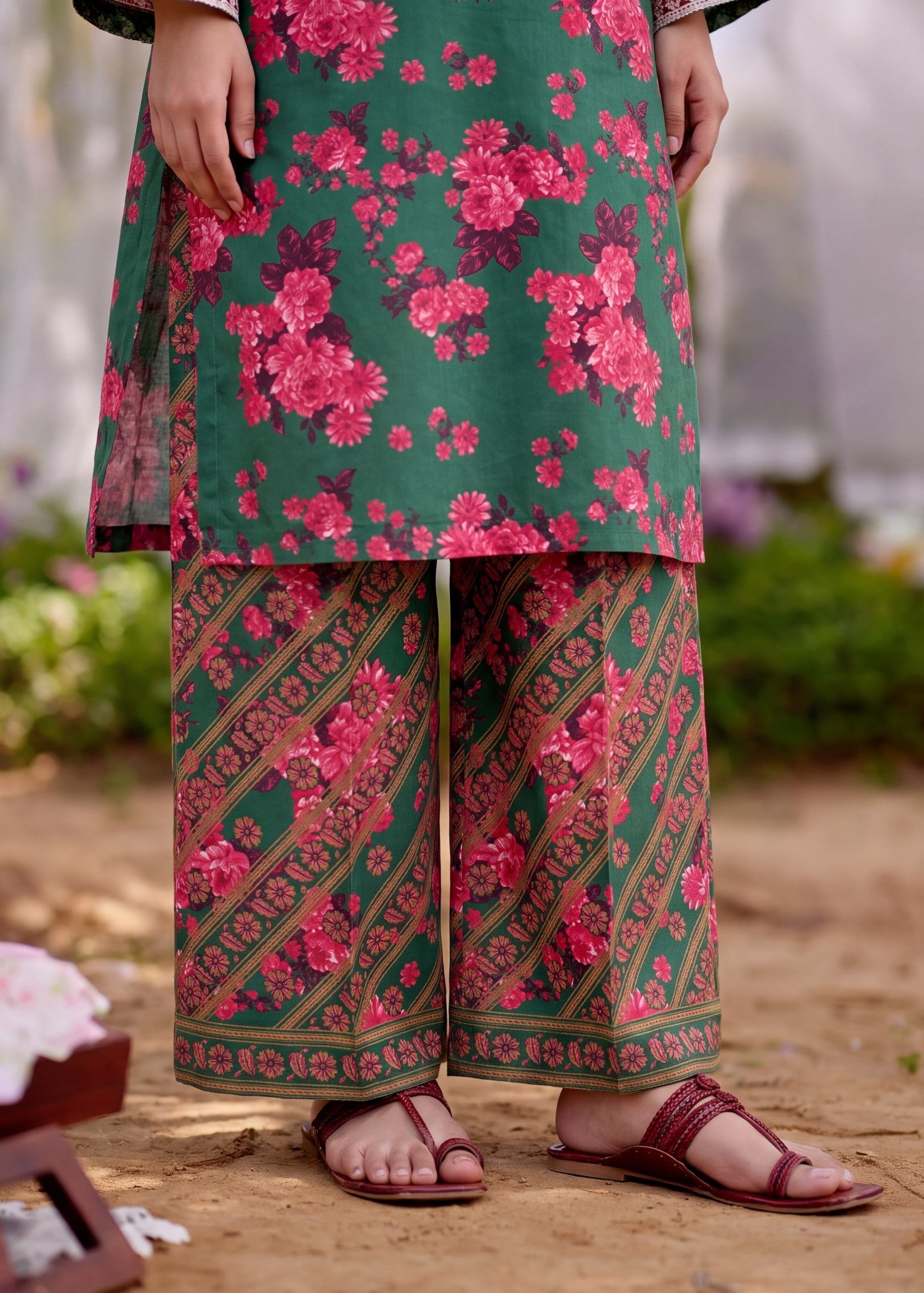 Embroidered Green Lawn Salwar Suit Online in Dubai DXB UAE Abudhabi Meena Bazaar
