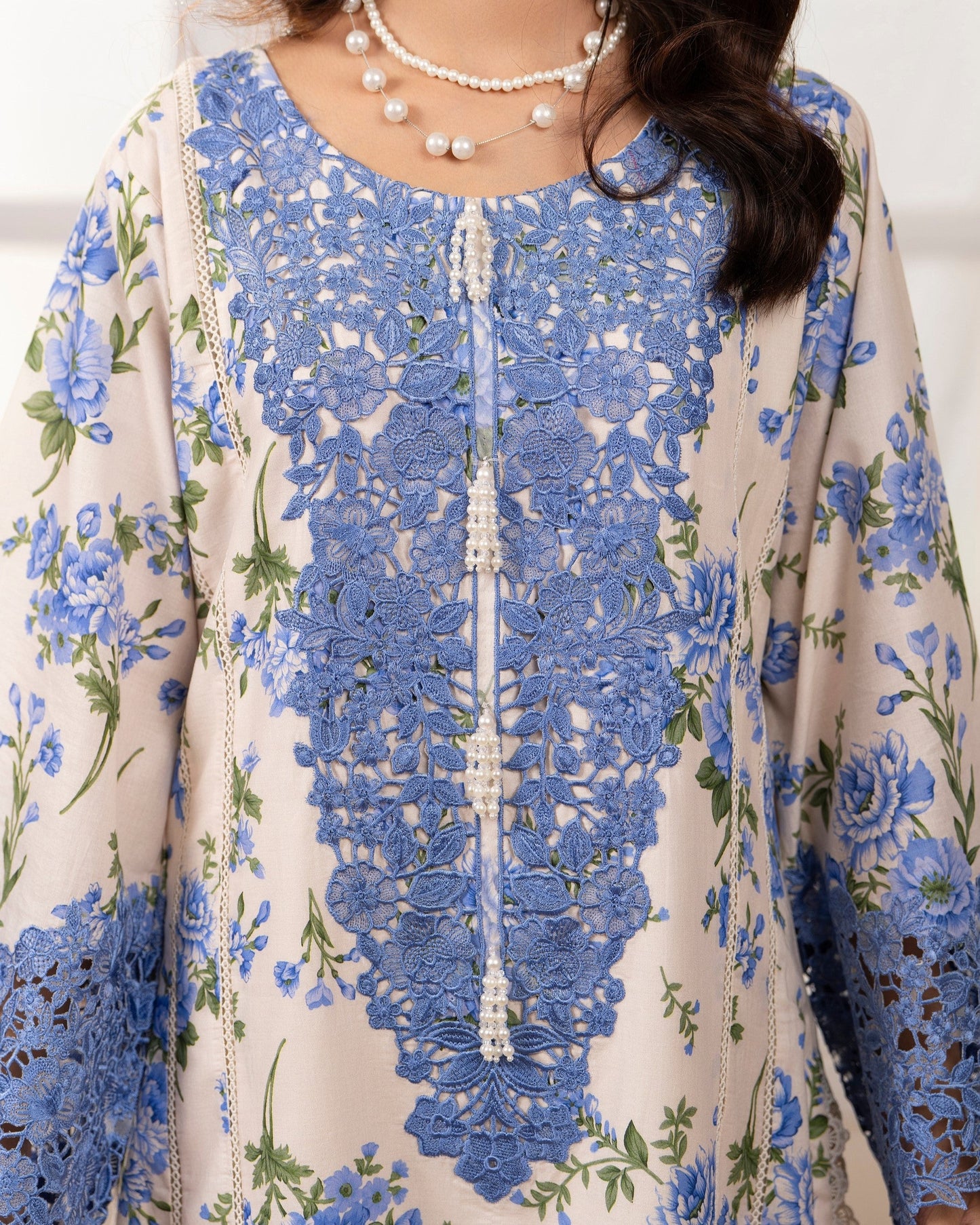 Embroidered Ivory Lawn Ready to Wear Suit Online in UK USA Canada
