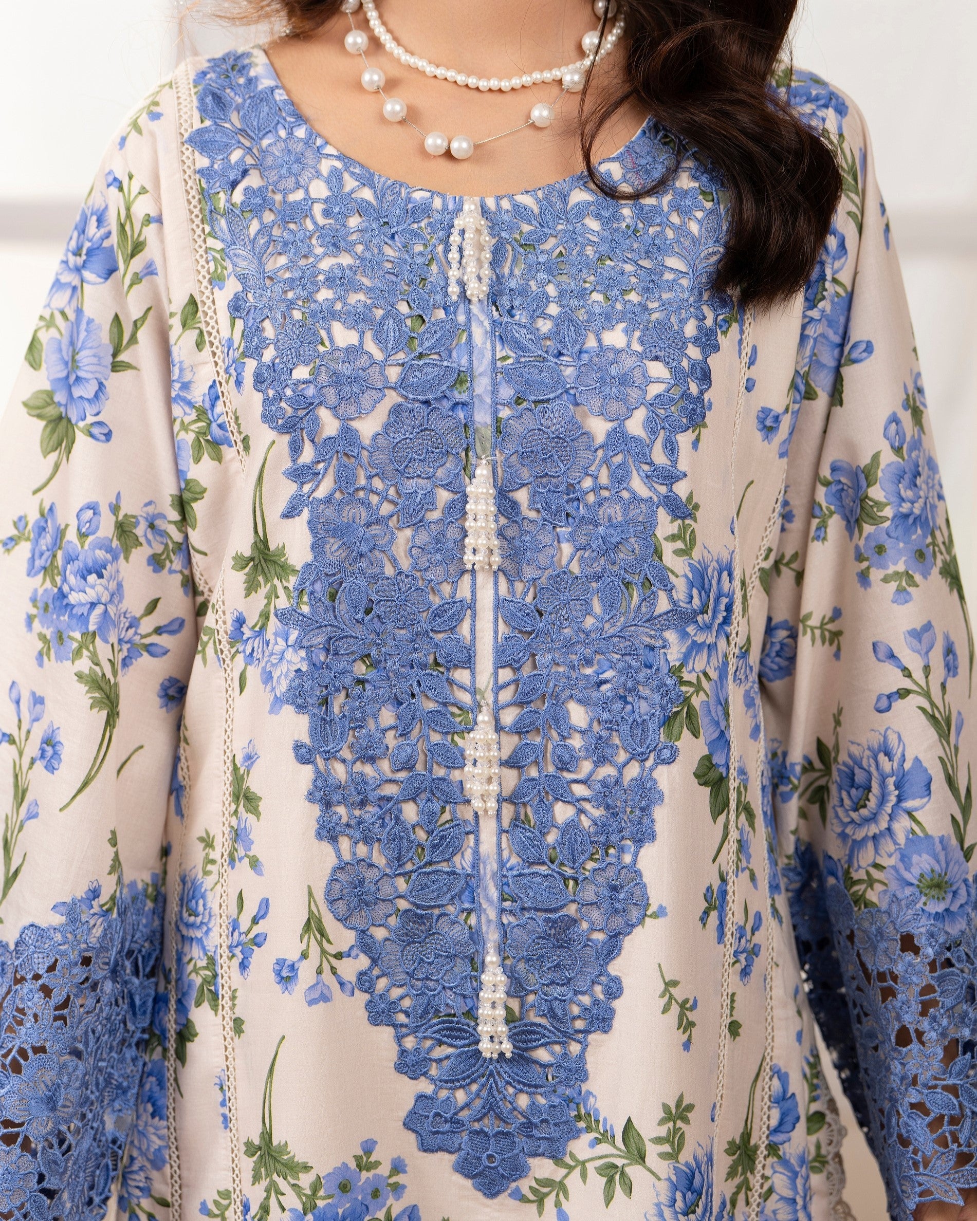Embroidered Ivory Lawn Ready to Wear Suit Online in UK USA Canada