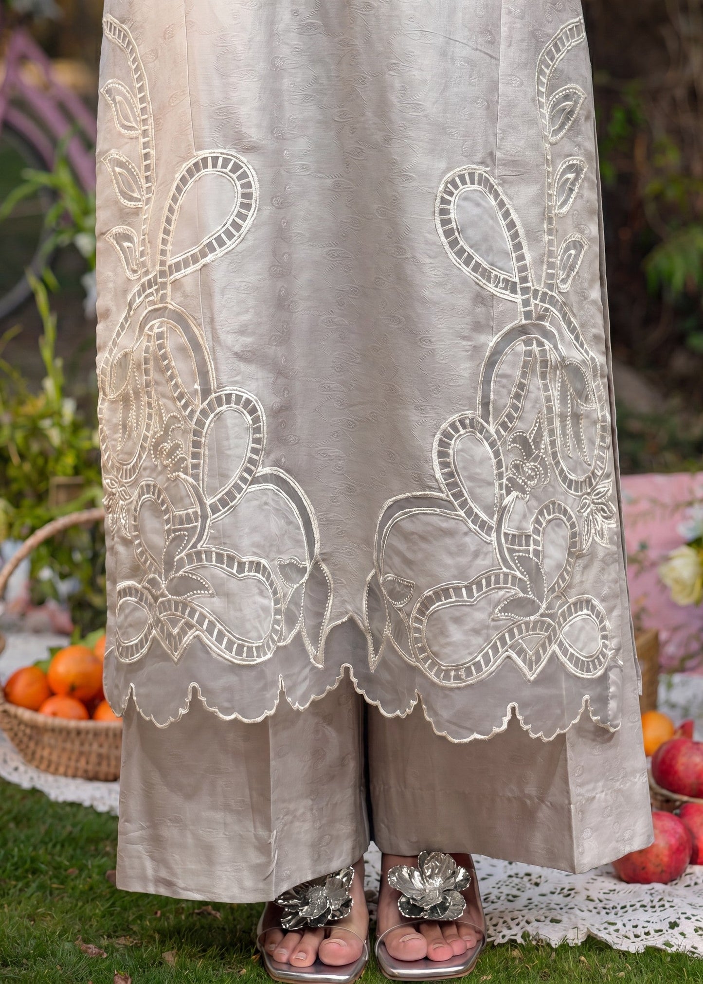 Embroidered Ivory Lawn Suit for Women Online in Dubai UAE Abudhabi Ajman Sharjah