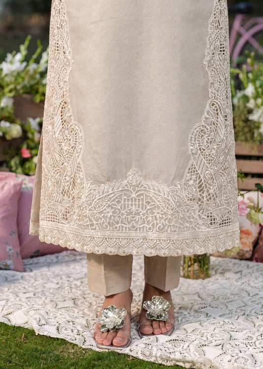 Embroidered Ivory Lawn Suit Online in Dubai DXB UAE Abudhabi Meena Bazaar