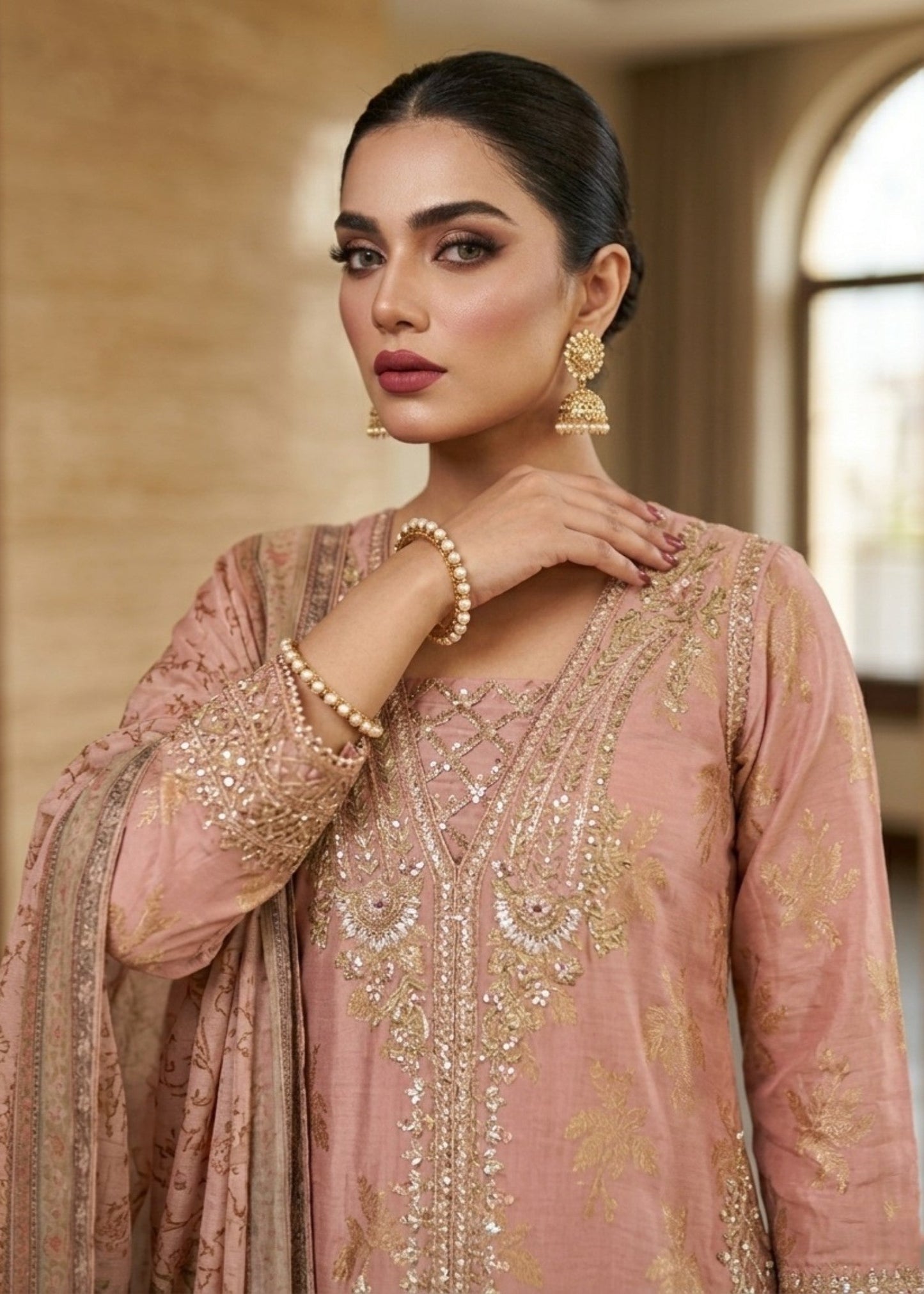 Embroidered Jacquard Farshi Shalwar for Women Online in Dubai UAE Abudhabi Ajman Sharjah