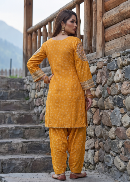 Embroidered Jacquard Mustard Shalwar Suit Online in UK USA Canada