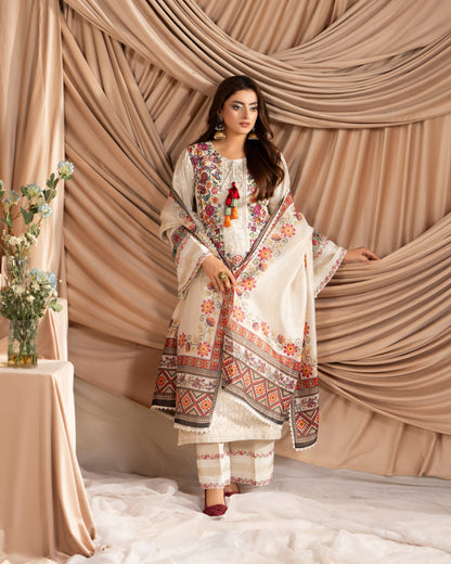 Embroidered Kashmiri Stitch Silk Salwar Suit Online in UK USA Canada