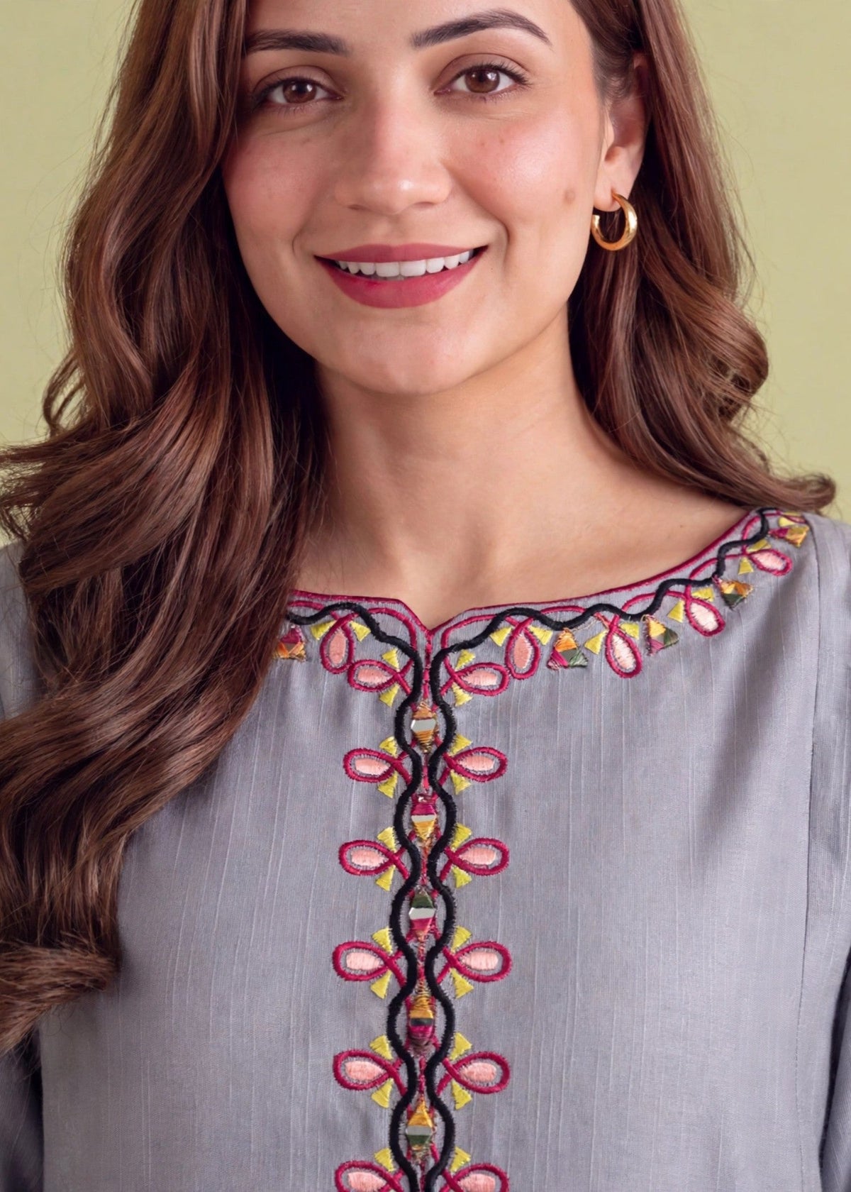 Embroidered Khaddar Long Kurta Set for Ladies Online in UK USA Canada