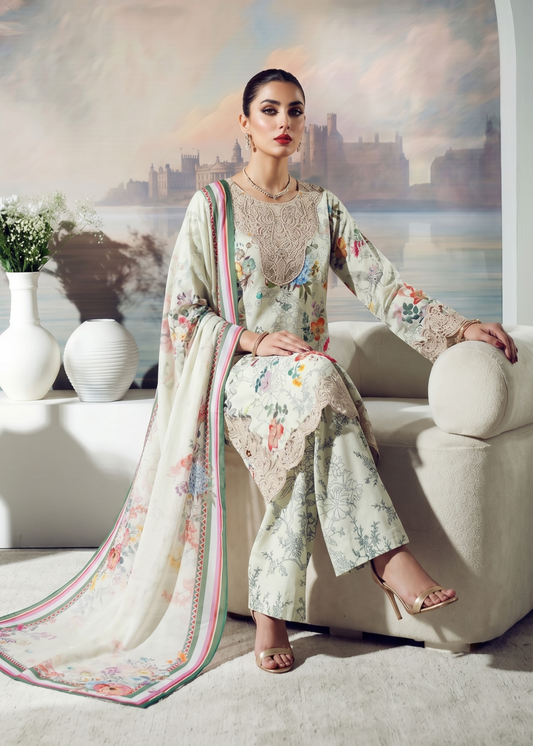Embroidered Lawn 3 Piece Suit Online in Sri Lanka India Australia