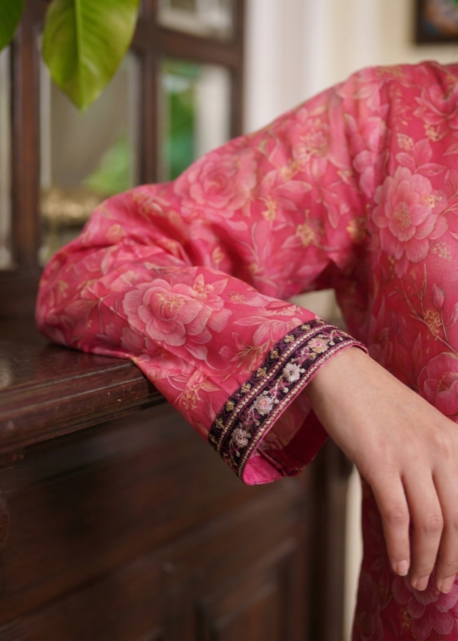 Embroidered Lawn Cherry Red Pakistani Suit Online in Dubai DXB UAE Abudhabi Meena Bazaar