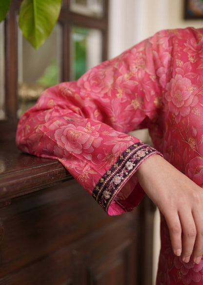 Embroidered Lawn Cherry Red Pakistani Suit Online in Dubai DXB UAE Abudhabi Meena Bazaar